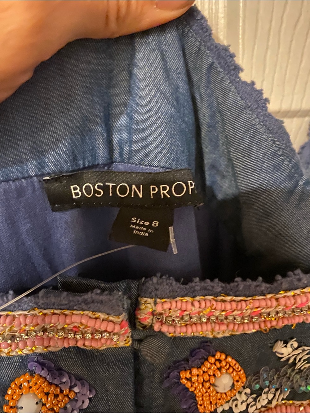 Boston Proper Navy Maxi Dress with Multicolored Floral Embroidery - Picture 4 of 4